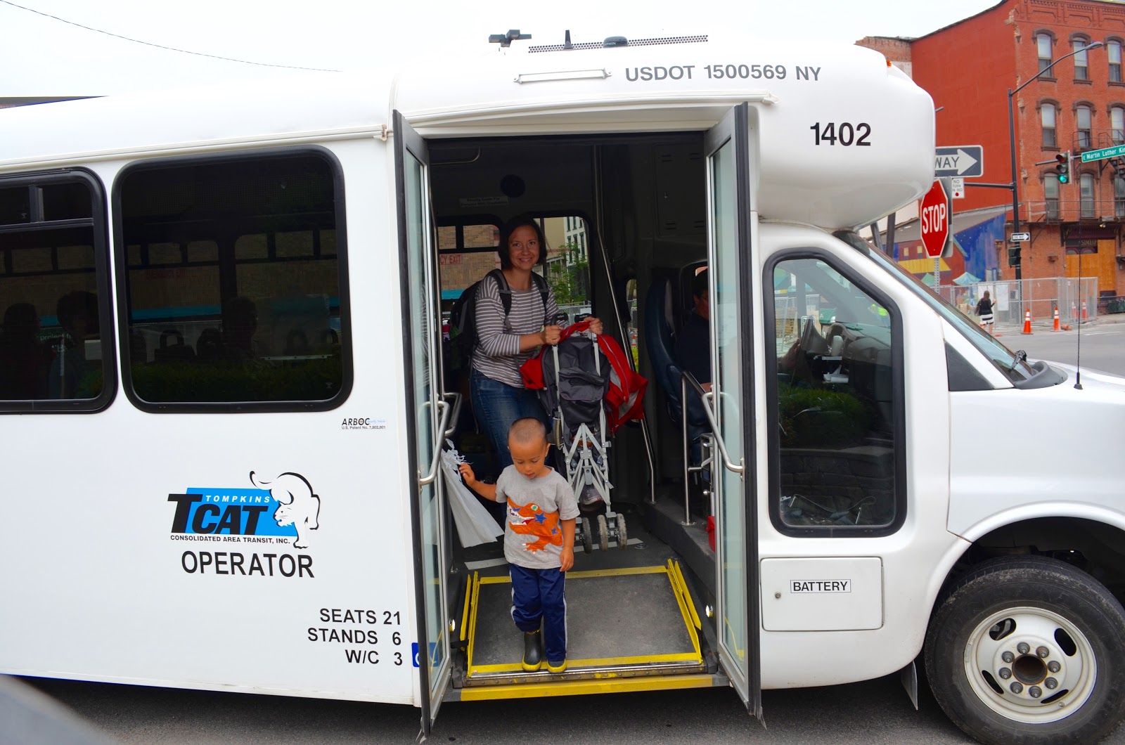 "TCAT and other people are just really, really helpful…the other people on the bus are always trying to help me juggle strollers." Photo: Sarah Paez