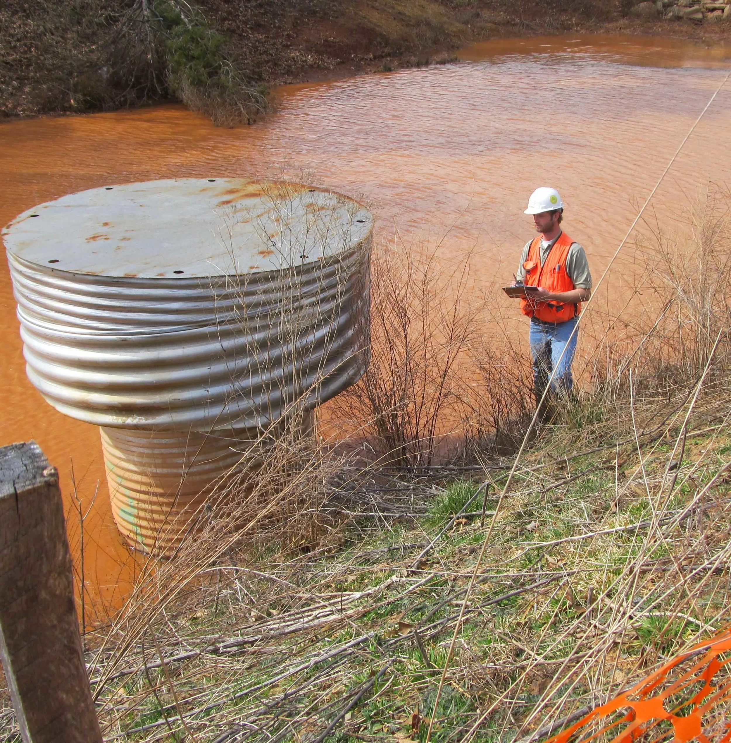 WSSI staff conducting Sediment Basin and E&S Inspection
