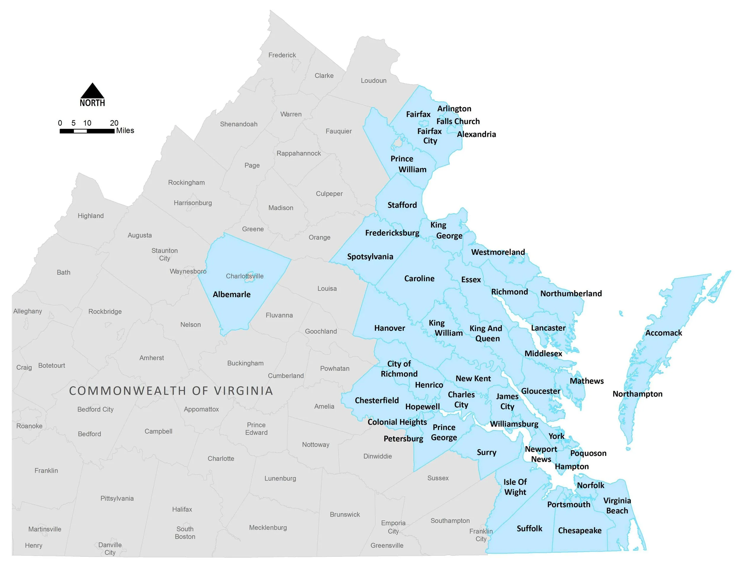 Local governments with Chesapeake Bay Preservation Act ordinances (click to enlarge)