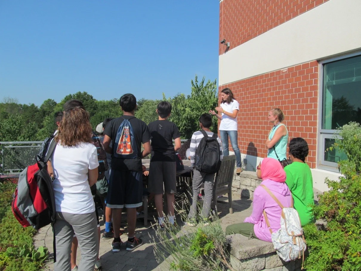 Young Scholars learning about Low Impact Development on WSSI's green roof.
