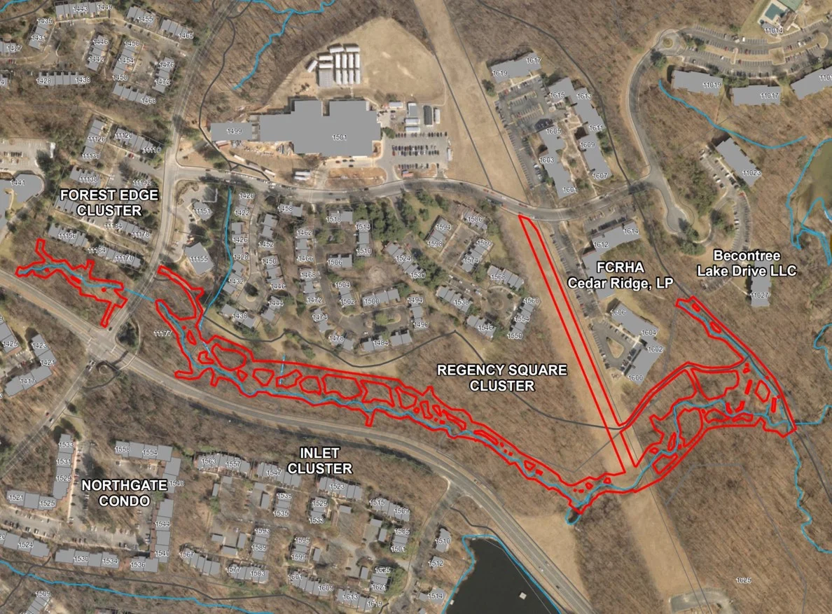 Wiehle Avenue North area with an overlay of the NVSRB project area