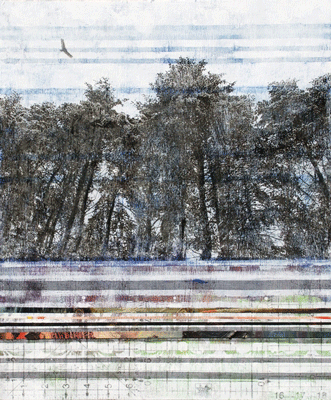 True North 20" x 16" mixed media on wood panel