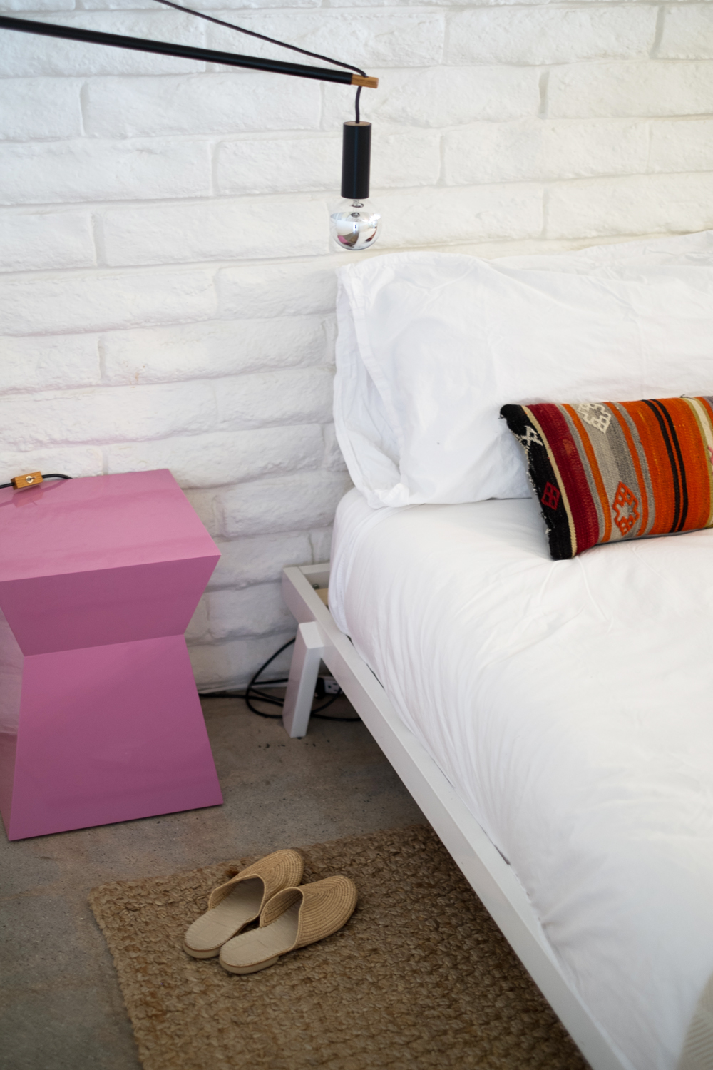 Our Summer Slippers in the bedroom.