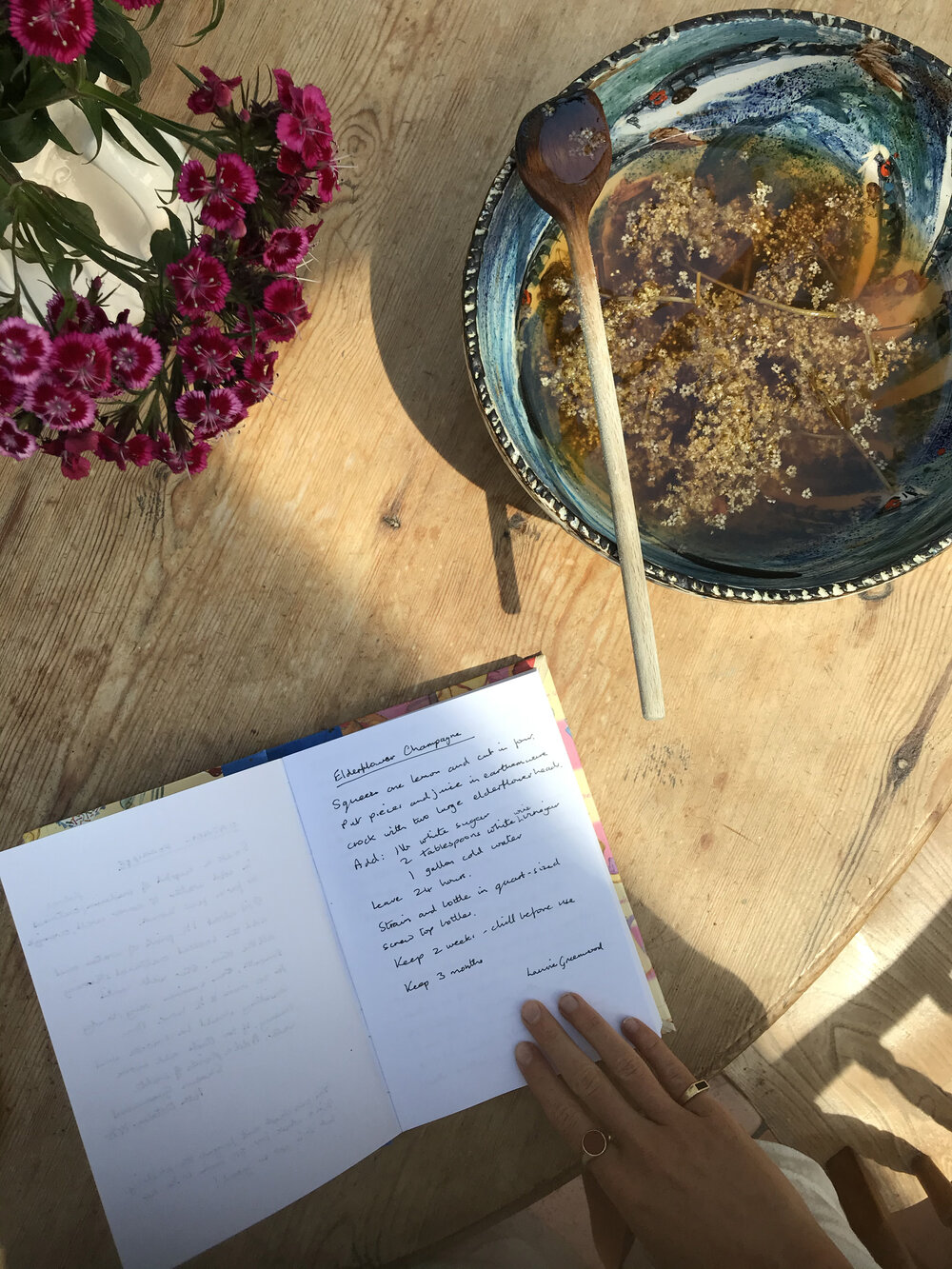 My mums hand bound book she made me of family recipes. Wearing Marmo Signet and Vida Terracotta.