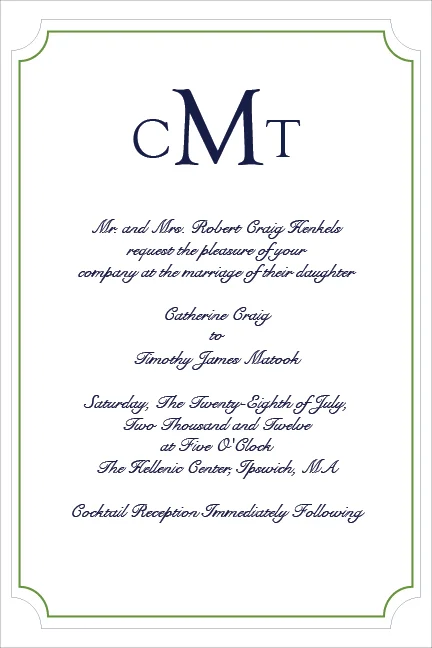 Catherine and Tim Wedding Invitations