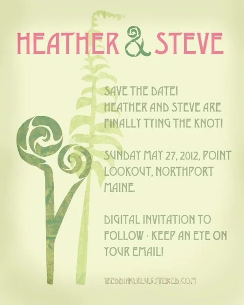Save the Dates for Heather and Steve's Wedding