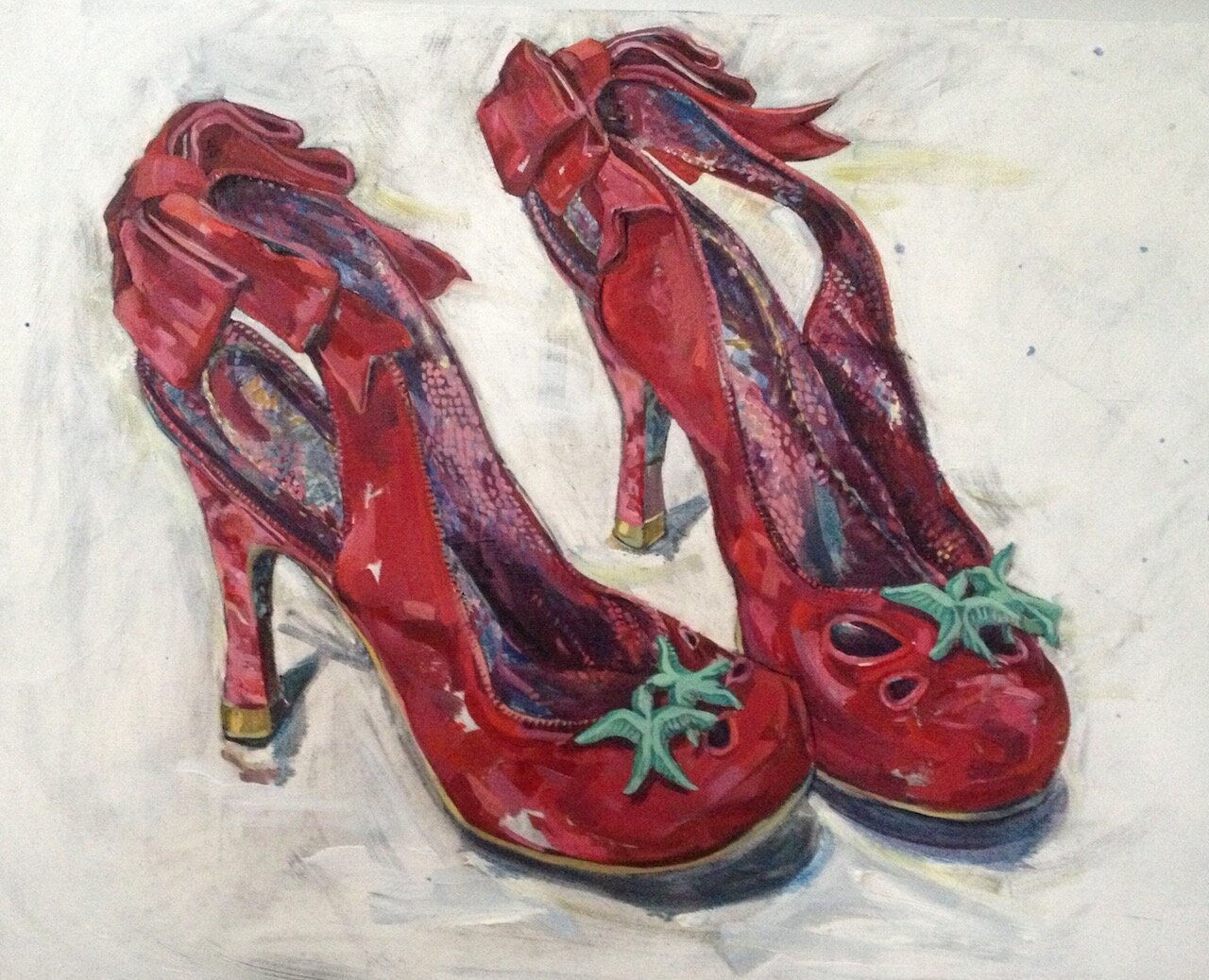 Red Shoes with Birds