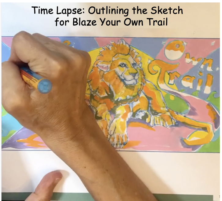 Time Lapse: Painting the sketch for Blaze Your Own Trail