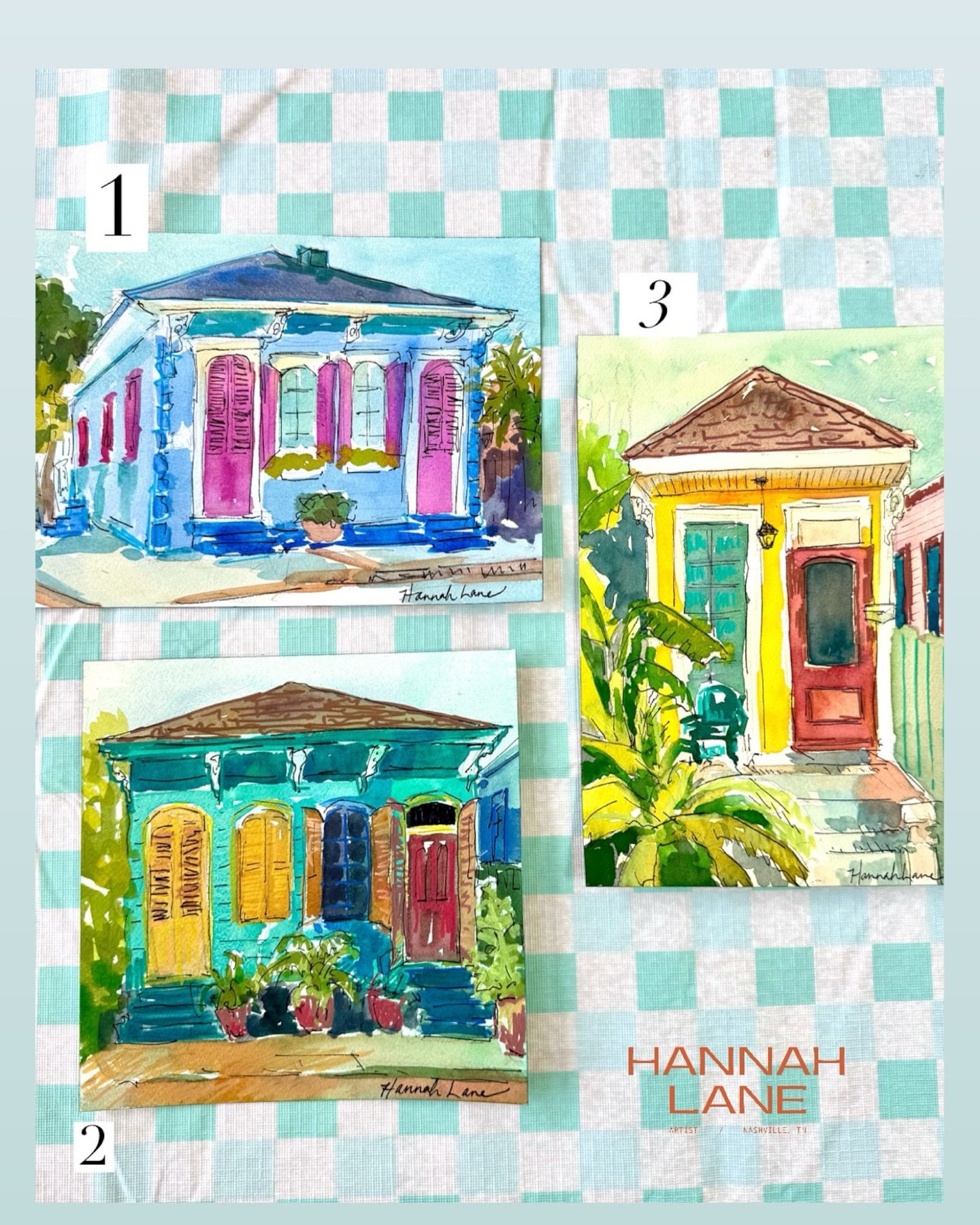 ✨ Shop My Daily Watercolor ✨
⠀⠀⠀⠀⠀⠀⠀⠀⠀
&ldquo;Jazz Fest Houses 1, 2, 3&rdquo; {New Orleans, LA}
⠀⠀⠀⠀⠀⠀⠀⠀⠀
7x10&rdquo; watercolor on archival paper &ndash; $175
8x8&rdquo; watercolor on archival paper &ndash; $150
⠀⠀⠀⠀⠀⠀⠀⠀⠀
⠀⠀⠀⠀⠀⠀⠀⠀⠀
To purchase:
💬 C