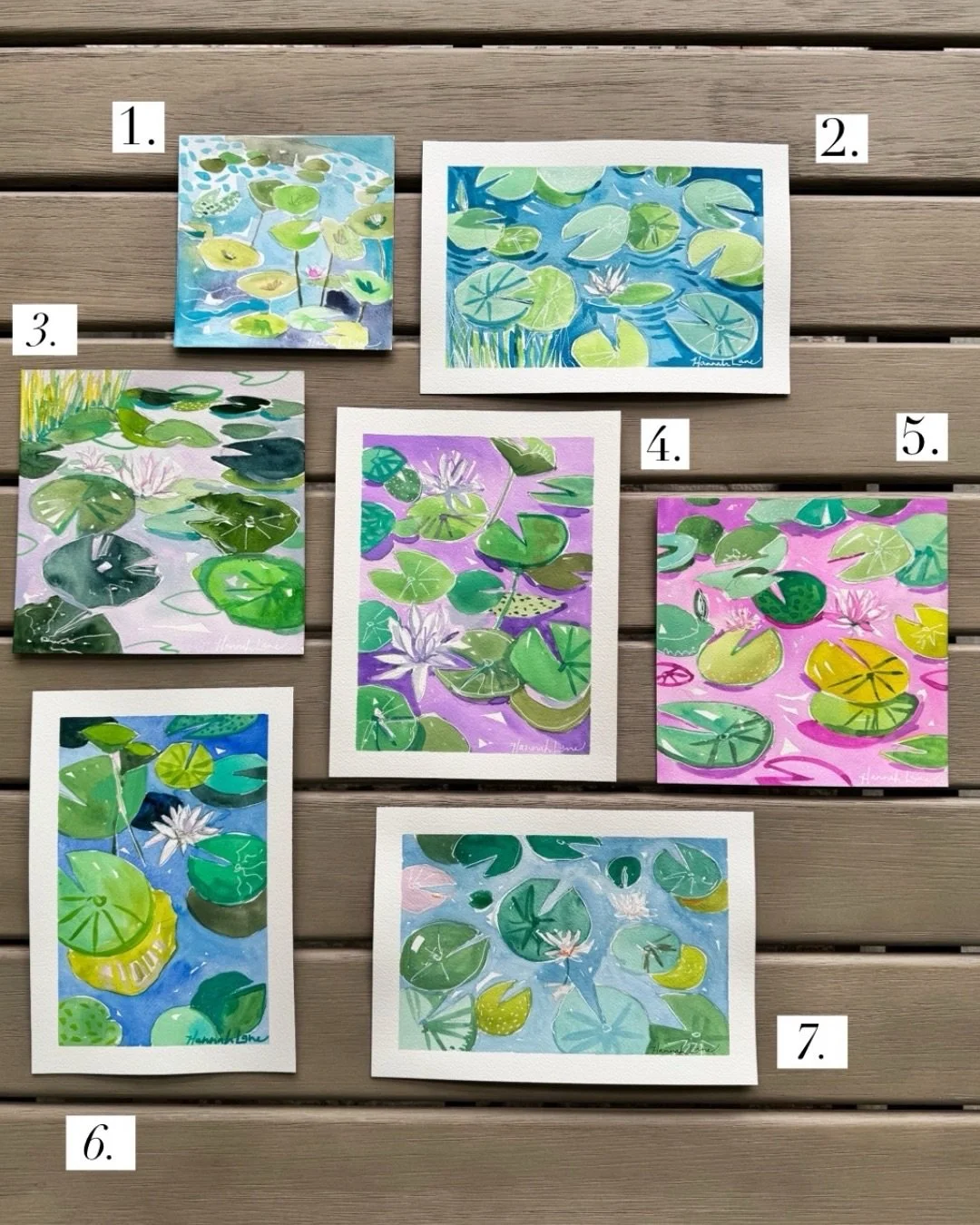 Shop My Weekly Watercolors ✨
~M A G I C  P O N D S
⠀⠀⠀⠀⠀⠀⠀⠀⠀
1. 6x6, $100
2. 10x7, $175
3. 8x8, $150
4. 8x10, $200
5. 8x8, 150
6. 7x10, $175
7. 10x7, $175
⠀⠀⠀⠀⠀⠀⠀⠀⠀
To purchase:
💬 Comment &ldquo;SOLD&rdquo; + #(s) below
📩 DM me your email address
⠀