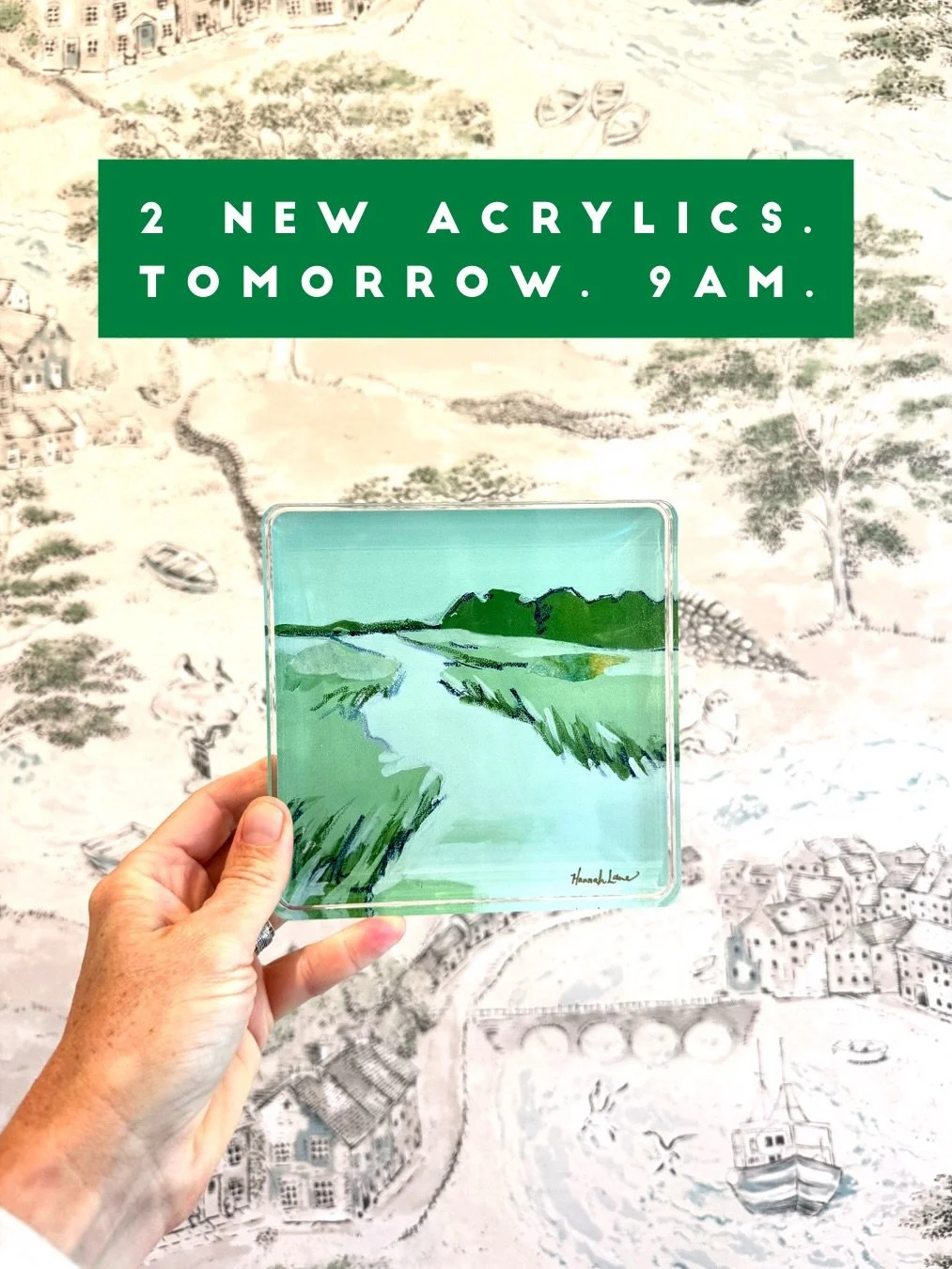 TOMORROW. 9AM. TWO NEW ACRYLICS. 💥

A little something NEW is landing tomorrow: my Limited Run Acrylic Drop featuring two brand-new collectibles&mdash;

🌿 Marshlight &mdash; a lush, layered green marsh
💙 Blue Hour Crowd &mdash; a joyful, electric 