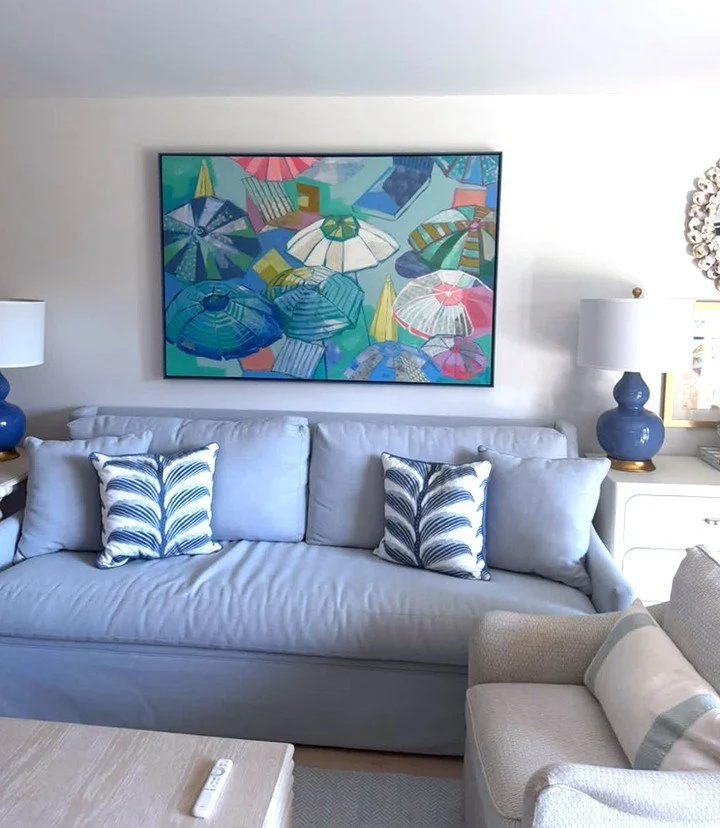 Another coastal commission that was a highlight of my summer! ☀️🌊

This colorful Beach Umbrella Commission "Made in the Shade" found its home as the focal point of a collector&rsquo;s condo in Destin, Florida &mdash; a beach that holds so 