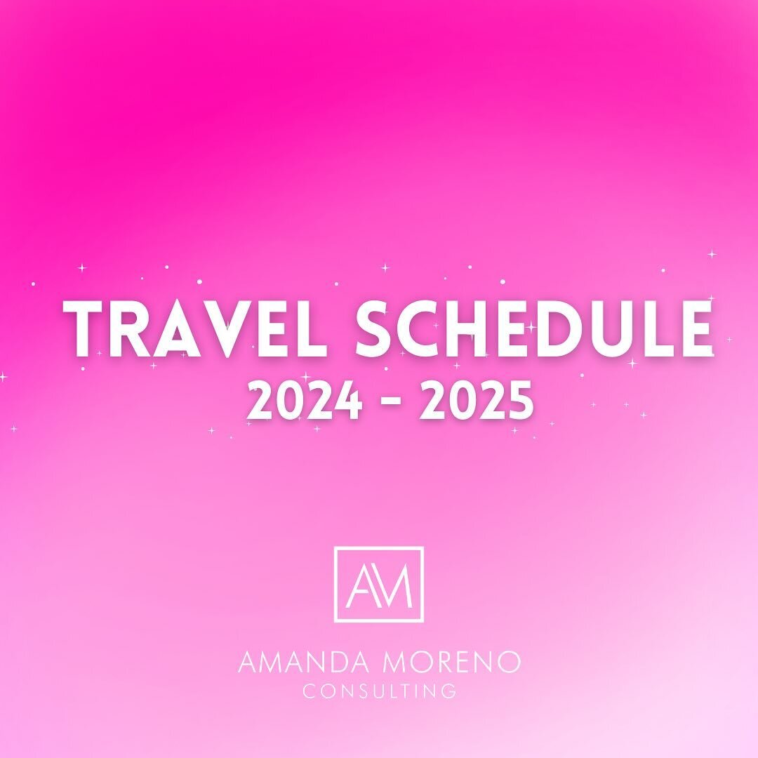 ✈️ Amanda Moreno Consulting is coming to a city near you! 

Our team is thrilled to hit the road over the next year to continue bringing our award-winning personalized and professional services across the globe!

To book and learn more, visit: www.am