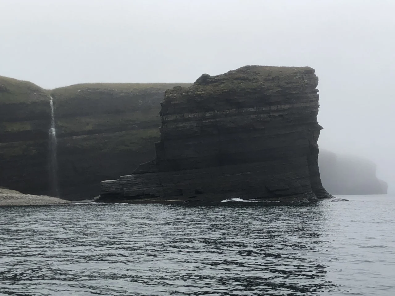 This is part of Bell Island where I went sea kayaking. There were amazing waterfalls and caves!