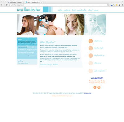 Reno Blow Dry Bar - Web Design