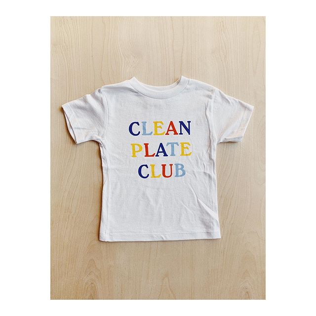 Kids tees have arrived! Say hello to our Clean Plate Club series (2/4). Sizes 2T-5T. My son&rsquo;s plate is always clean, but most of it is on the floor. But no matter, anyone is part of the club! These cuties will be up in the shop soon ✨