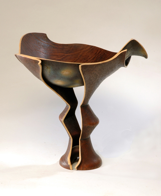 Leather vessel by Rex Lingwood
