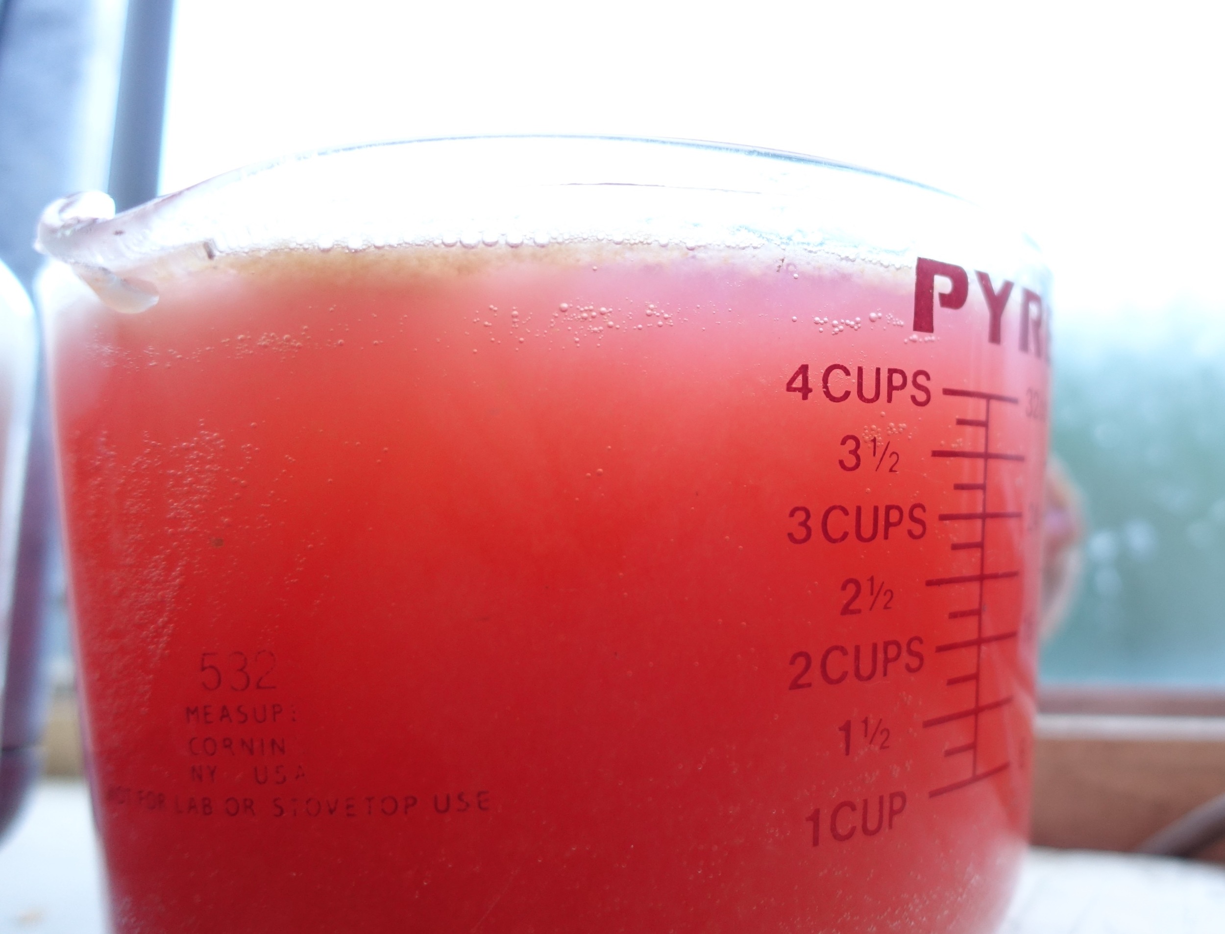 Beautiful delicious red fleshed apple juice