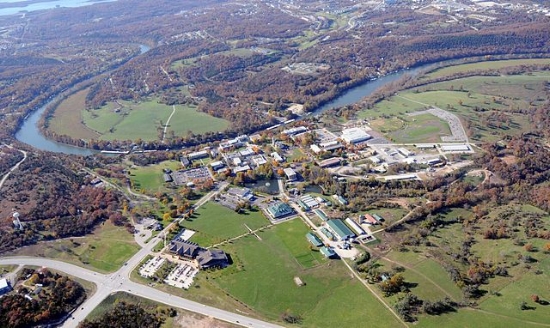 Arieal photo of College of the Ozarks by KTrimble (talk) under CC BY-SA 3.0