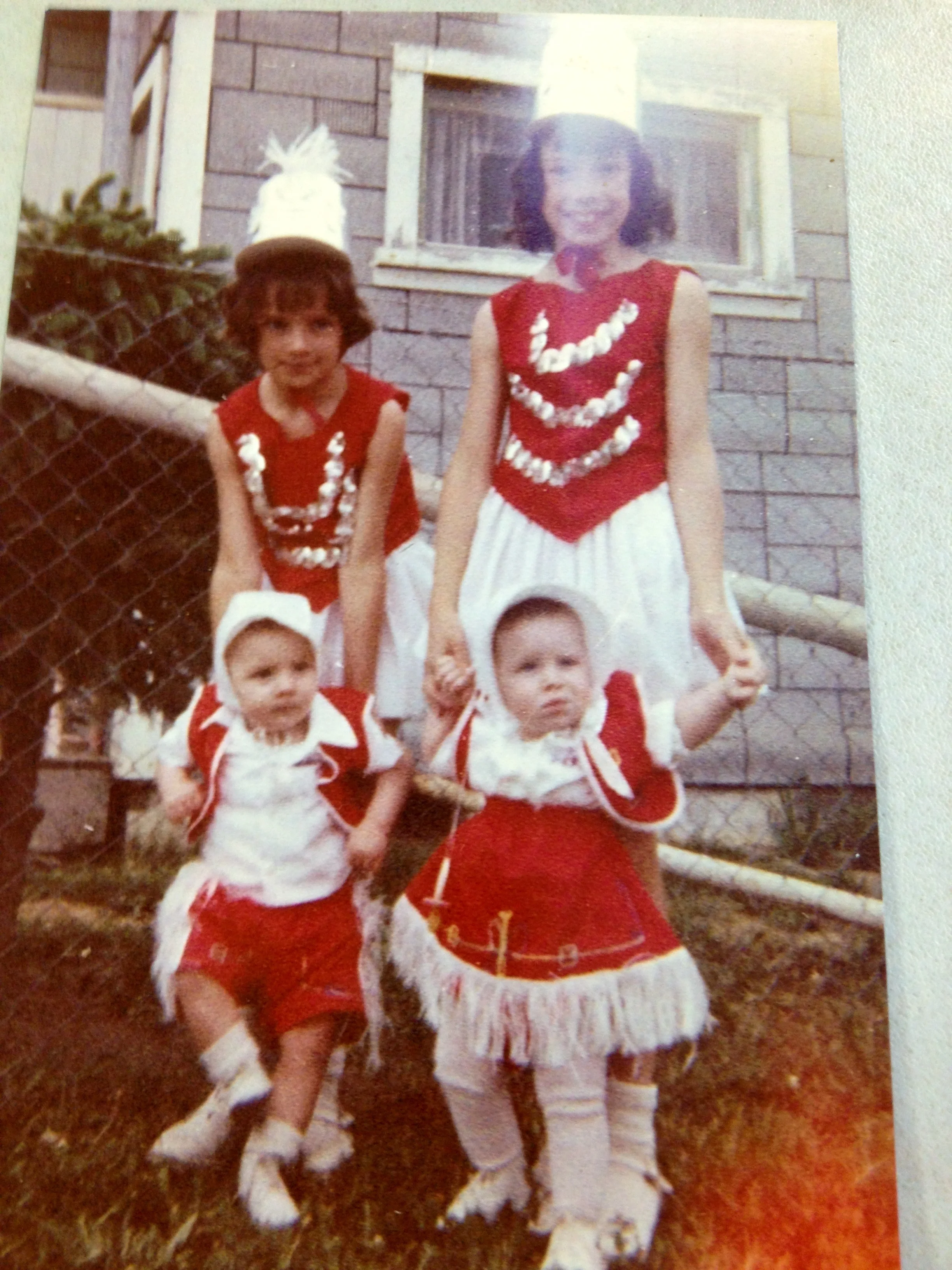 Terry Diatel-Rhodes holding Ken Plamondon & Marilyn Gauthier holding me. 1964