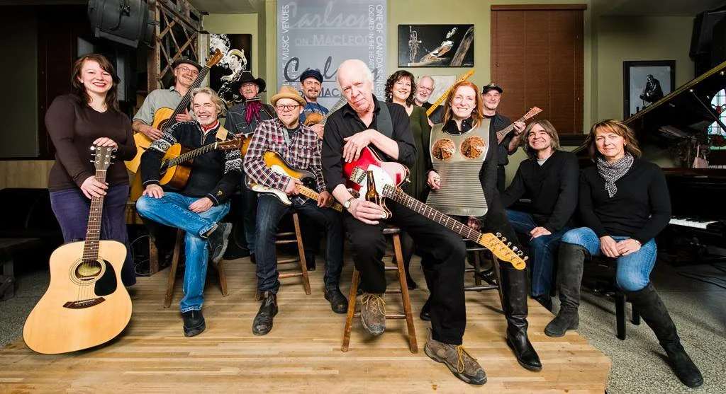 With Bruce Ennis , John Rutherford, Amos Garrett, Crystal Plamondon at Carlson's prior to the flood.