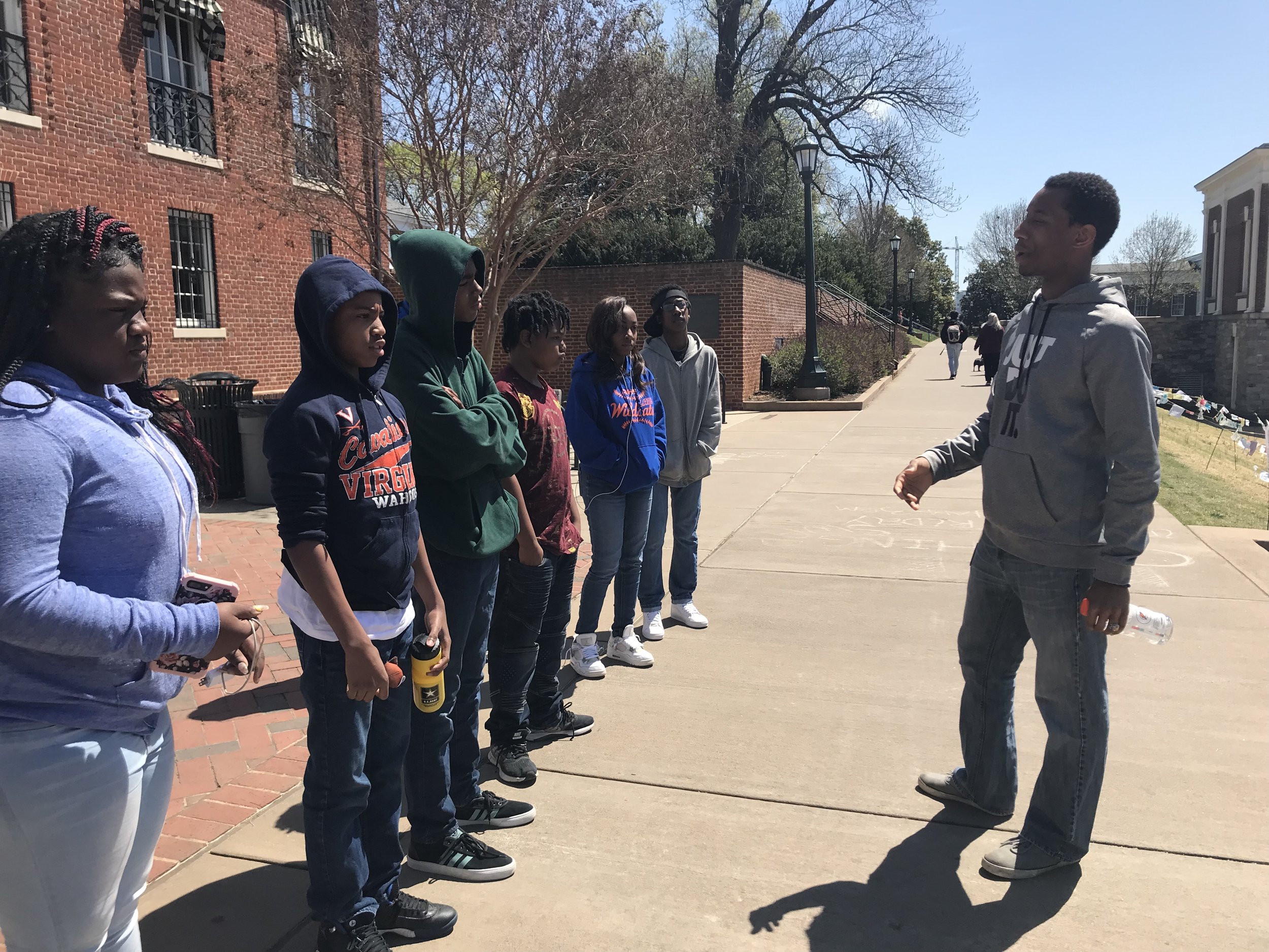 Club members taking a tour led by a current UVA student.