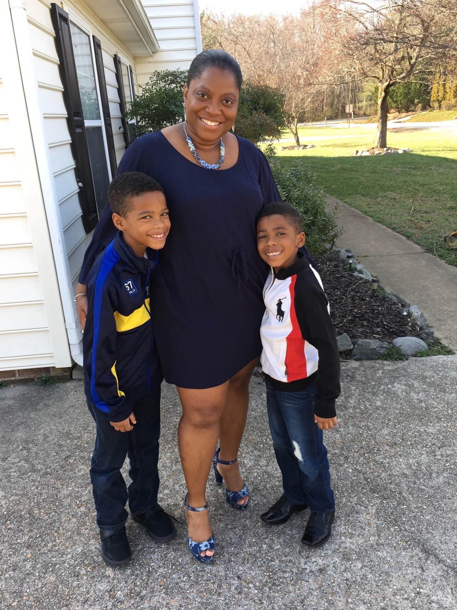 Caprichia with her sons, Kevin and Caleb.