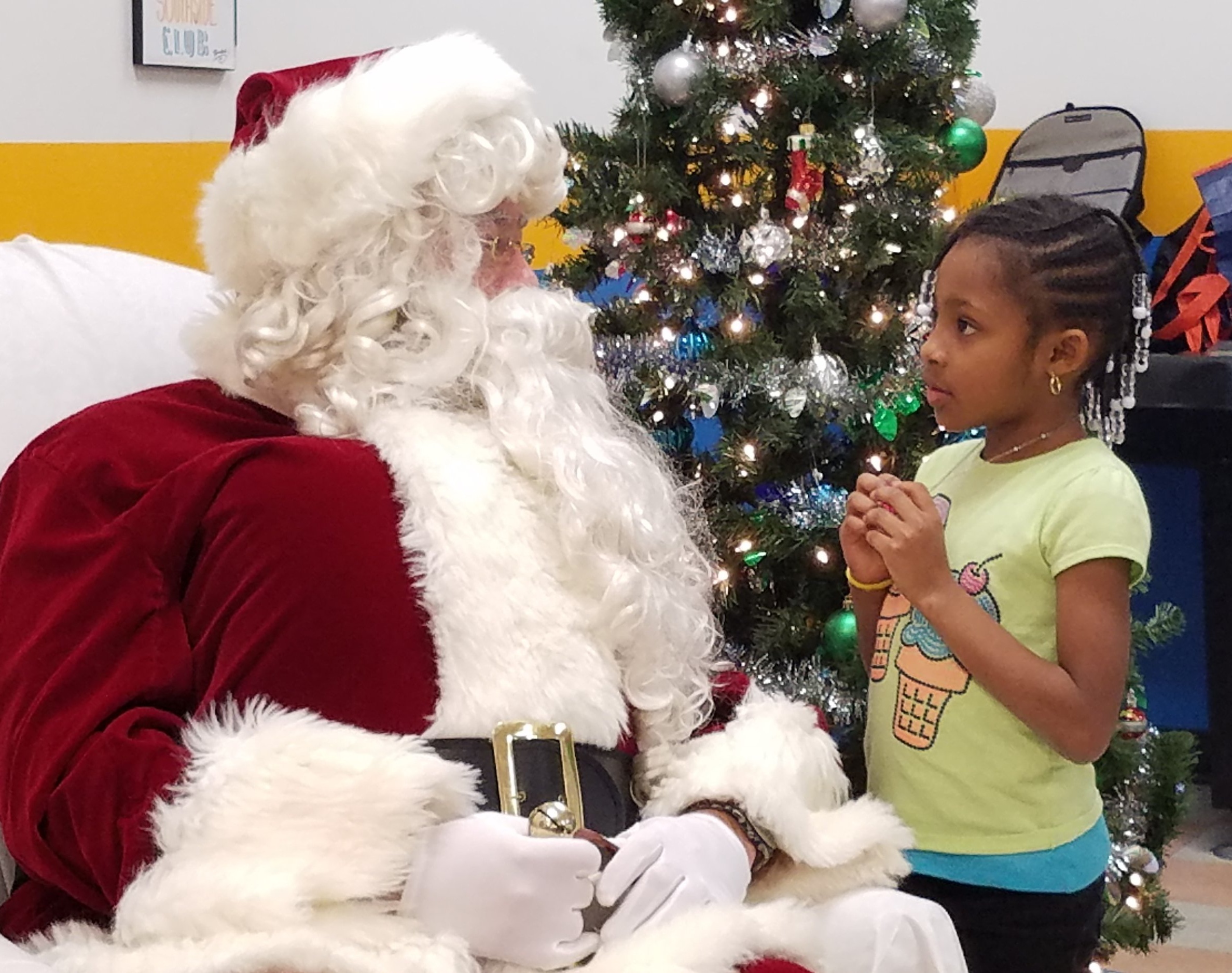 Santa and his friends from Wells Fargo hosted a holiday party at Southside