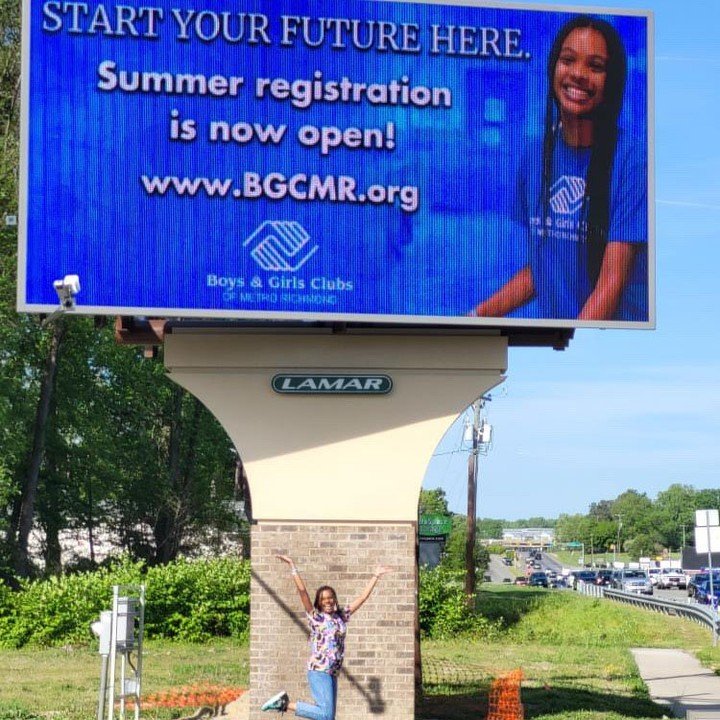 Imagine your grin shining as brightly as the city skyline! 🌟 BGCMR's Youth of the Year, Jaeda, just experienced the ultimate &quot;wow&quot; moment: spotting herself on two billboards in Richmond! A massive shoutout goes to Lamar Advertising @lamara