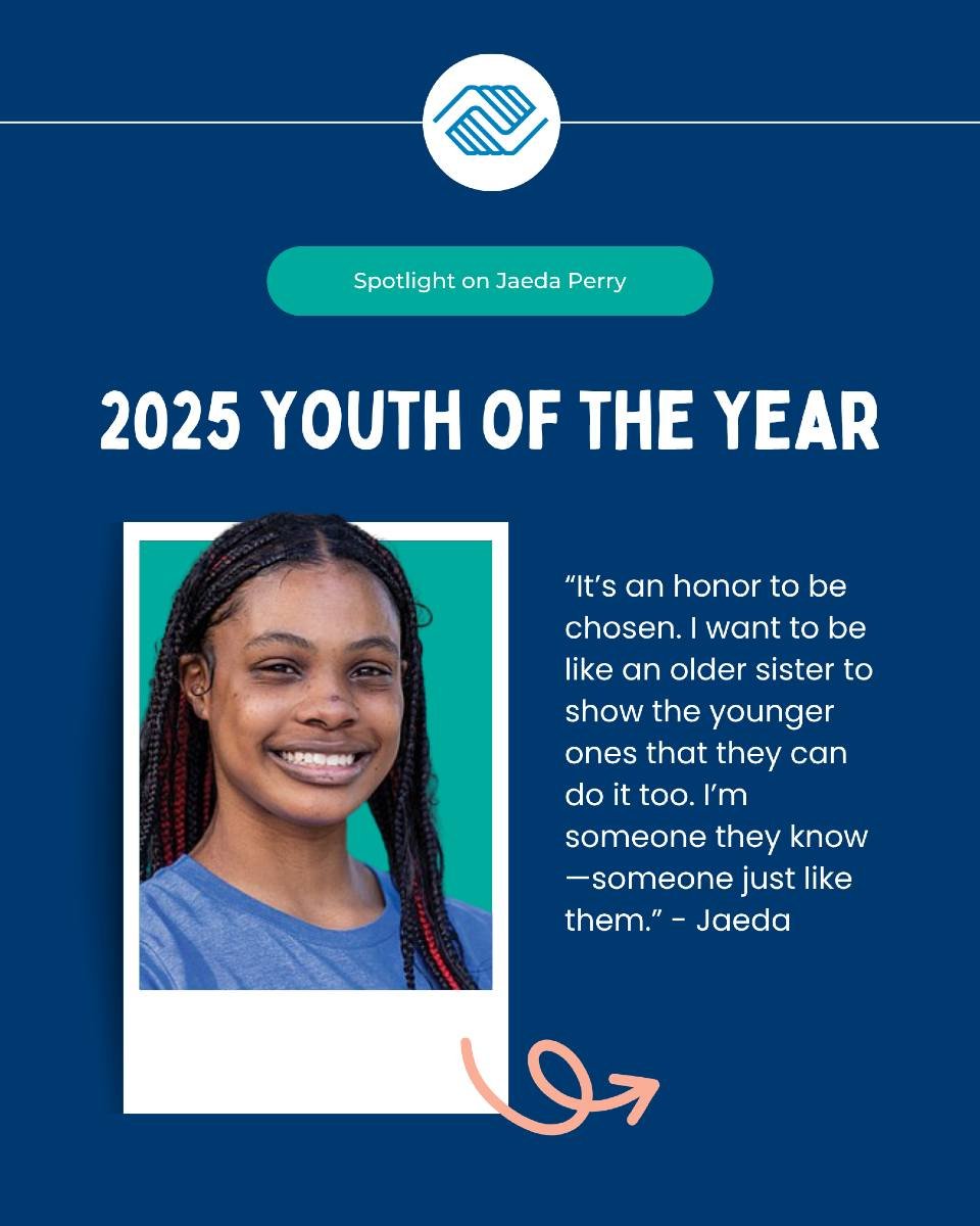 Meet Jaeda&mdash; a two-time Youth of the Year, 2025 graduate, and unstoppable force for good!

Jaeda&rsquo;s journey with BGCMR is nothing short of inspiring. Through her time at the Club, she discovered her passion, found her voice, and grew into t
