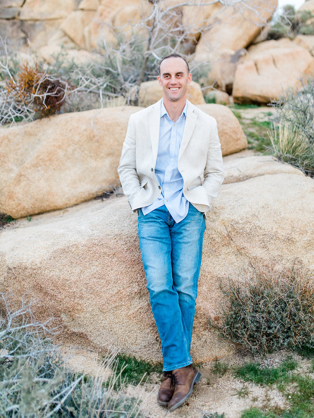 Joshua Tree Engagement Session | What to Wear for Pictures | Southern California Wedding Photographer | Mastin Labs Fuji Film | Fine Art Photographer | Desert Shoot | Classy Dress for Him.jpg