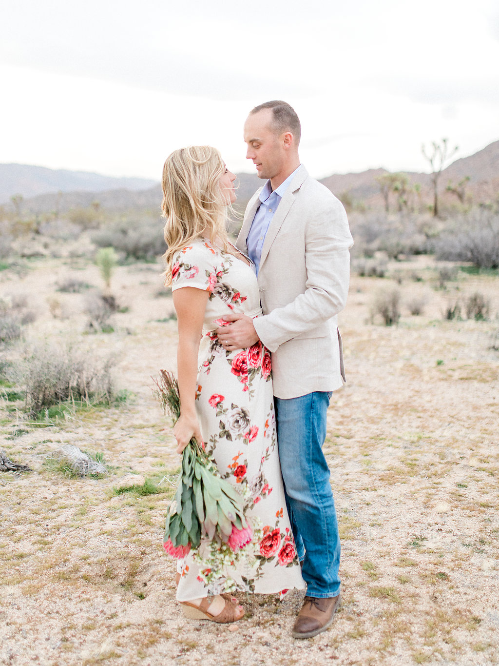 Joshua Tree Engagement Session | What to Wear for Pictures | Southern California Wedding Photographer | Mastin Labs Fuji Film | Fine Art Photographer | Desert Shoot | Floral Dress in the Desert.jpg