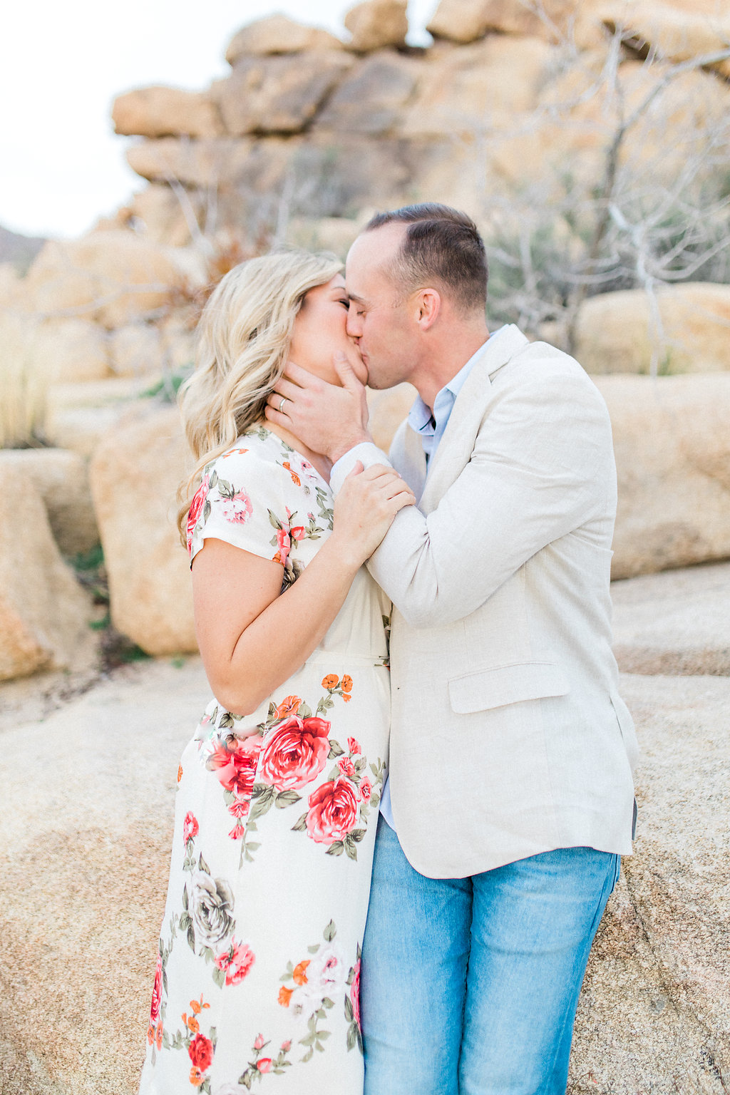 Joshua Tree Engagement Session | What to Wear for Pictures | Southern California Wedding Photographer | Mastin Labs Fuji Film | Fine Art Photographer | Desert Shoot | Kissing.jpg