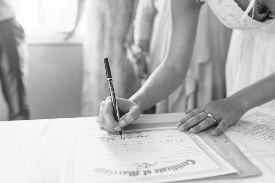 Intimate Backyard Blush Fairytale Wedding | Wenatchee Wedding Photographer | Fine Art Seattle Wedding Photographer | Blush Wedding | Wedding Details | Signing of Marriage Certificate