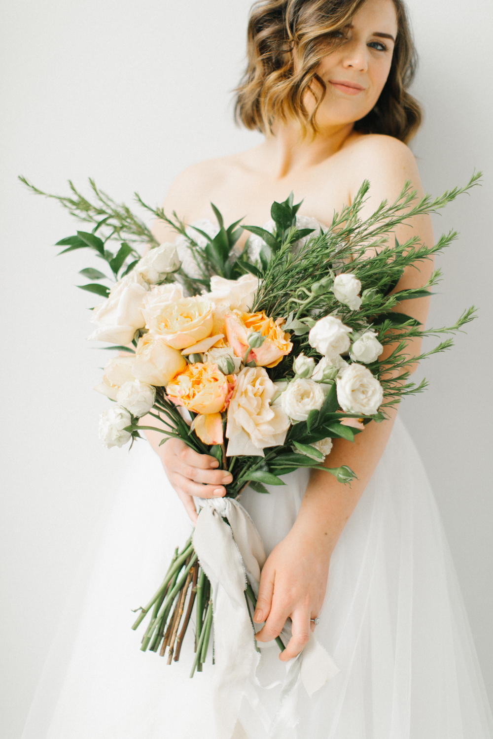 Seattle Fine Art Wedding Photographer | Seattle Downtown White Studio Bridal Session | Stunning Wedding Bouquet | Seattle Bride | Seattle Wedding | Photography Studio Space | Emma Rose Company Wedding Photography-19.jpg