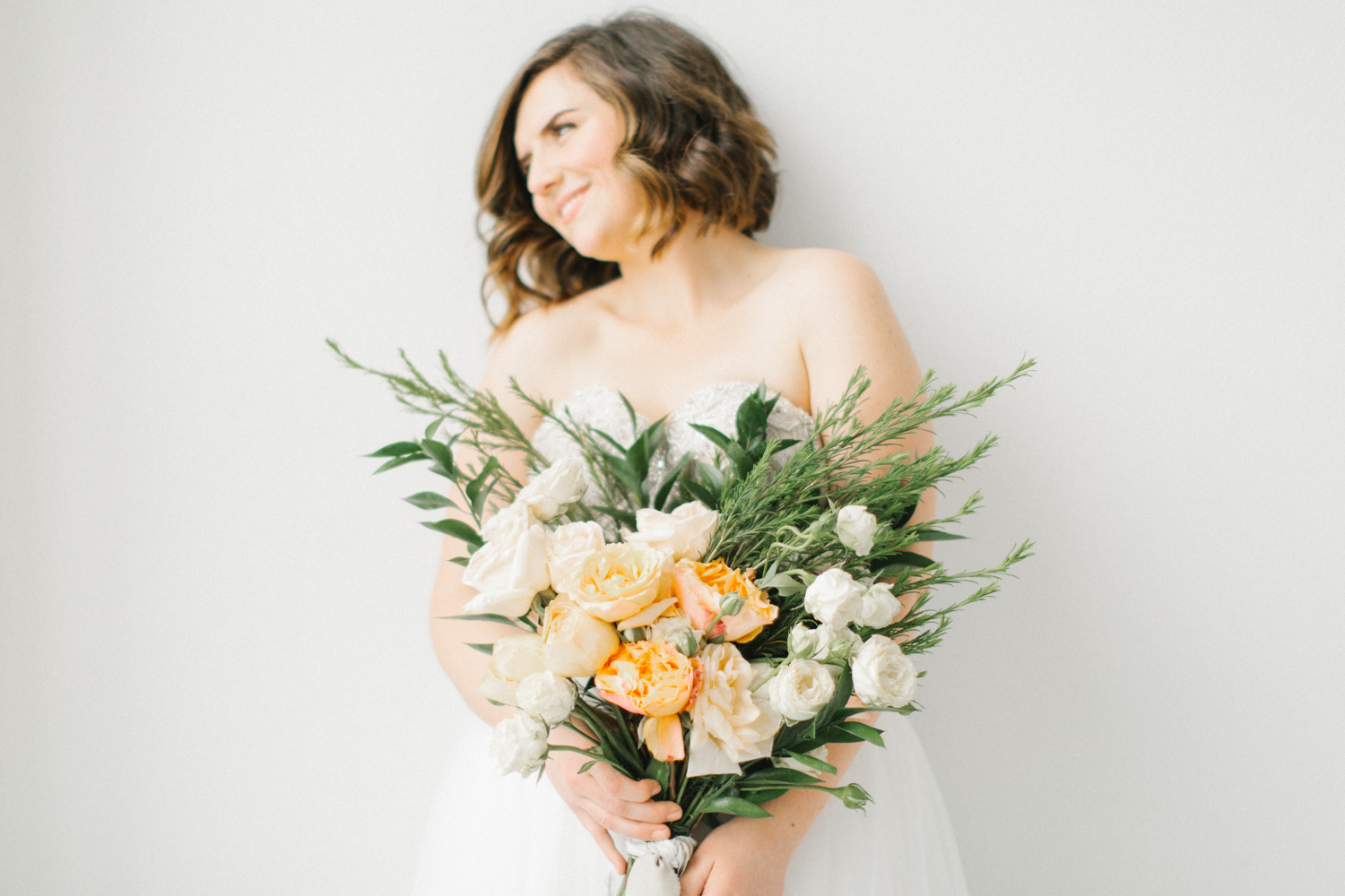 Seattle Fine Art Wedding Photographer | Seattle Downtown White Studio Bridal Session | Stunning Wedding Bouquet | Seattle Bride | Seattle Wedding | Photography Studio Space | Emma Rose Company Wedding Photography-22.jpg