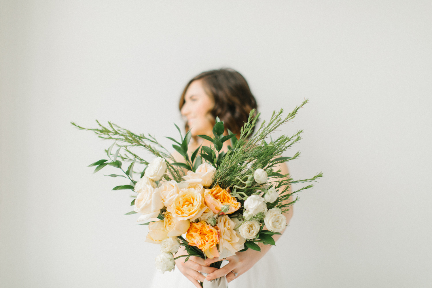 Seattle Fine Art Wedding Photographer | Seattle Downtown White Studio Bridal Session | Stunning Wedding Bouquet | Seattle Bride | Seattle Wedding | Photography Studio Space | Emma Rose Company Wedding Photography-23.jpg