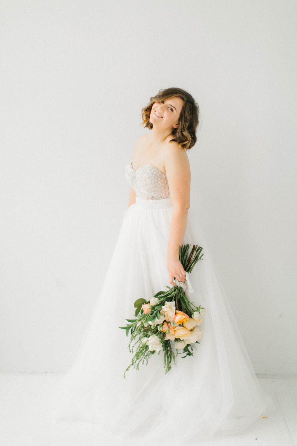 Seattle Fine Art Wedding Photographer | Seattle Downtown White Studio Bridal Session | Stunning Wedding Bouquet | Seattle Bride | Seattle Wedding | Photography Studio Space | Emma Rose Company Wedding Photography-25.jpg