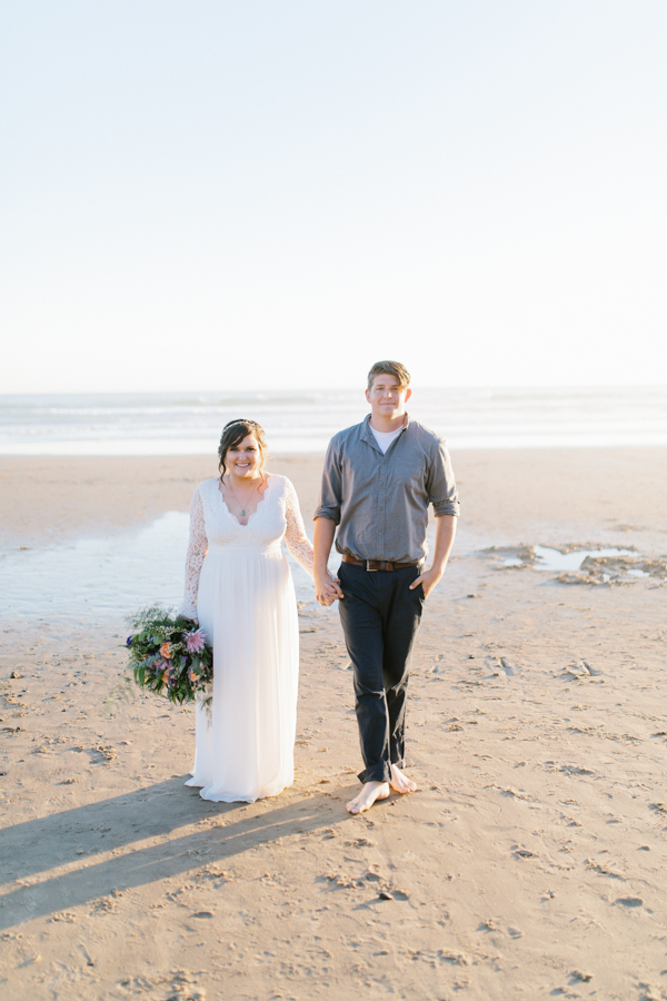 Oceanside Oregon Beach Wedding | Sunset Portraits by the Ocean | Oregon Bride | Oregon Wedding Photography | Wedding on the Beach | Bride and Groom Beach Portraits-3.jpg