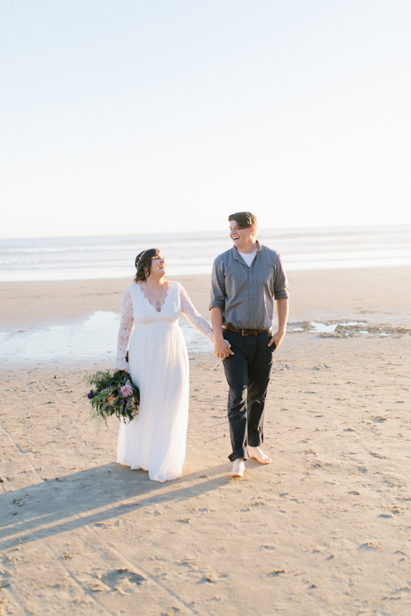 Oceanside Oregon Beach Wedding | Sunset Portraits by the Ocean | Oregon Bride | Oregon Wedding Photography | Wedding on the Beach | Bride and Groom Beach Portraits-5.jpg