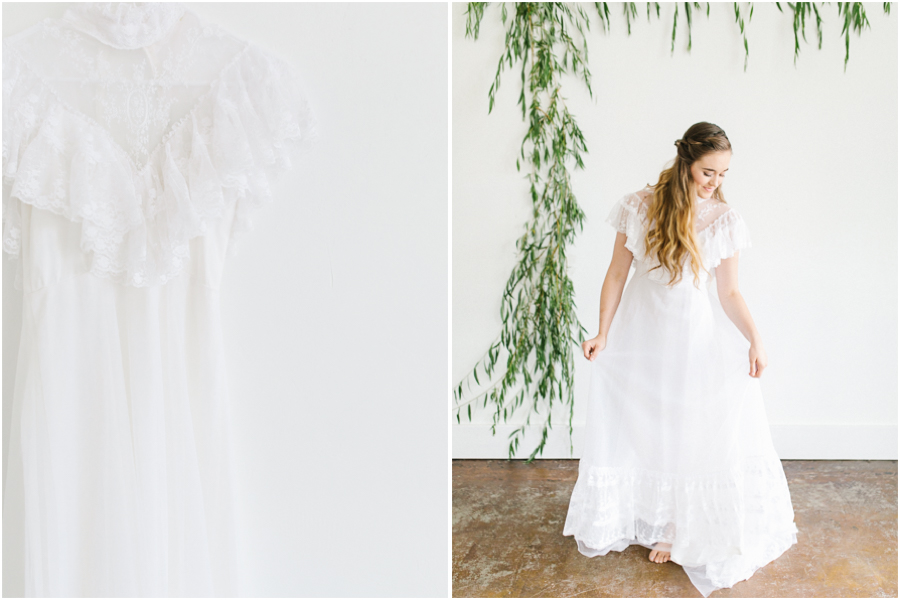 Vintage White Wedding Dress | Studio Inspired Styled Shoot | Emma Rose Company | Greeery inspired styled shoot | VSCO | Fine Art Film.jpg