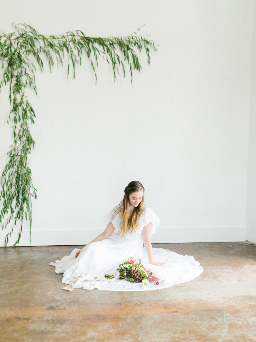 Studio Inspired Styled Shoot Behind the Scenes | How to put together a styled shoot | Rhodesia Flower Florist South Bend, Washington | Emma Rose Company Studio Session | VSCO | Grey Session | White Vintage Lace Wedding Gown-18.jpg