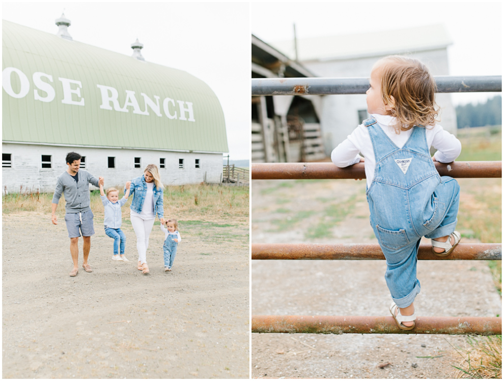 Rose Ranch Family Photo Session | Monika Hibbs Family Session in South Bend, Washington | What to Wear for Family Pictures | Pacific Northwest Family Session with Emma Rose Company | Osh Kosh Overalls Baby Girl.jpg