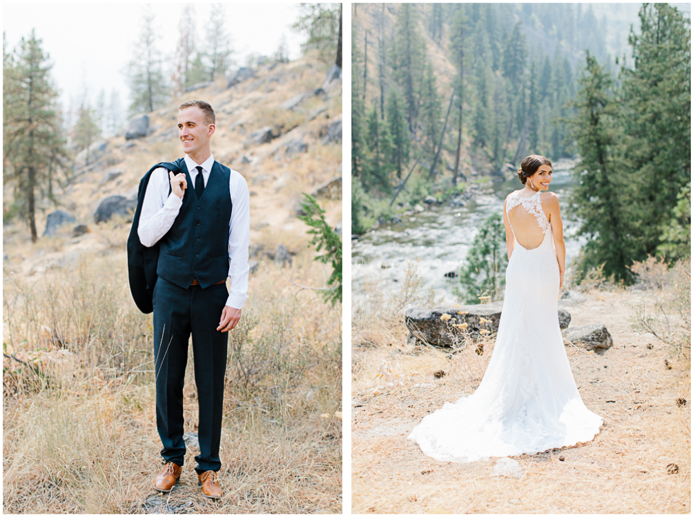 Grey and White Wedding in the Mountains of Leavenworth, Washington | Sleeping Lady | Classic and Timeless Wedding | VSCO | First Look in Leavenworth Washington on a Mountain.jpg