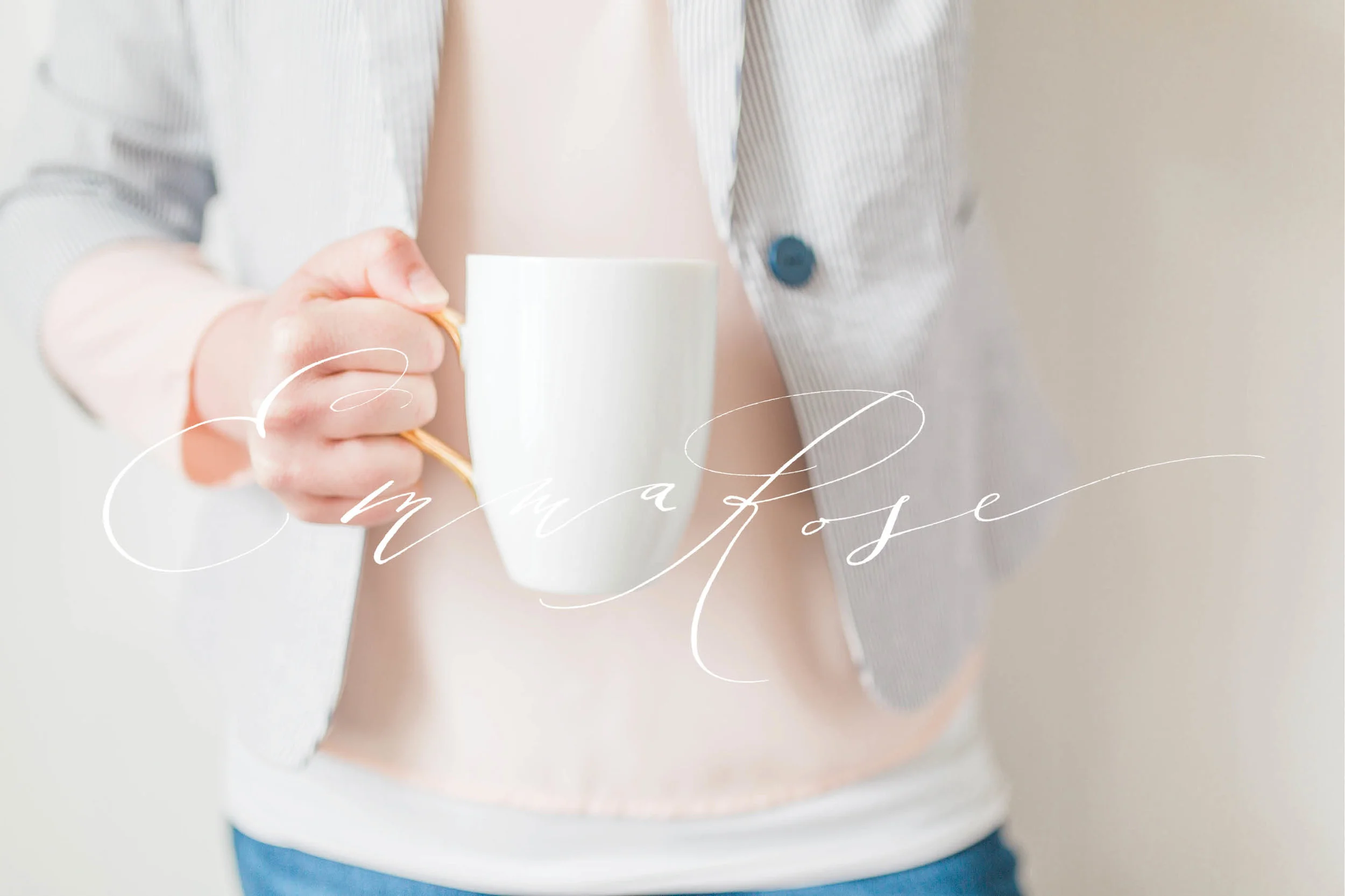 Styled Stock for Marketing | Emma Rose Company | Holding White and Gold Coffee Mug