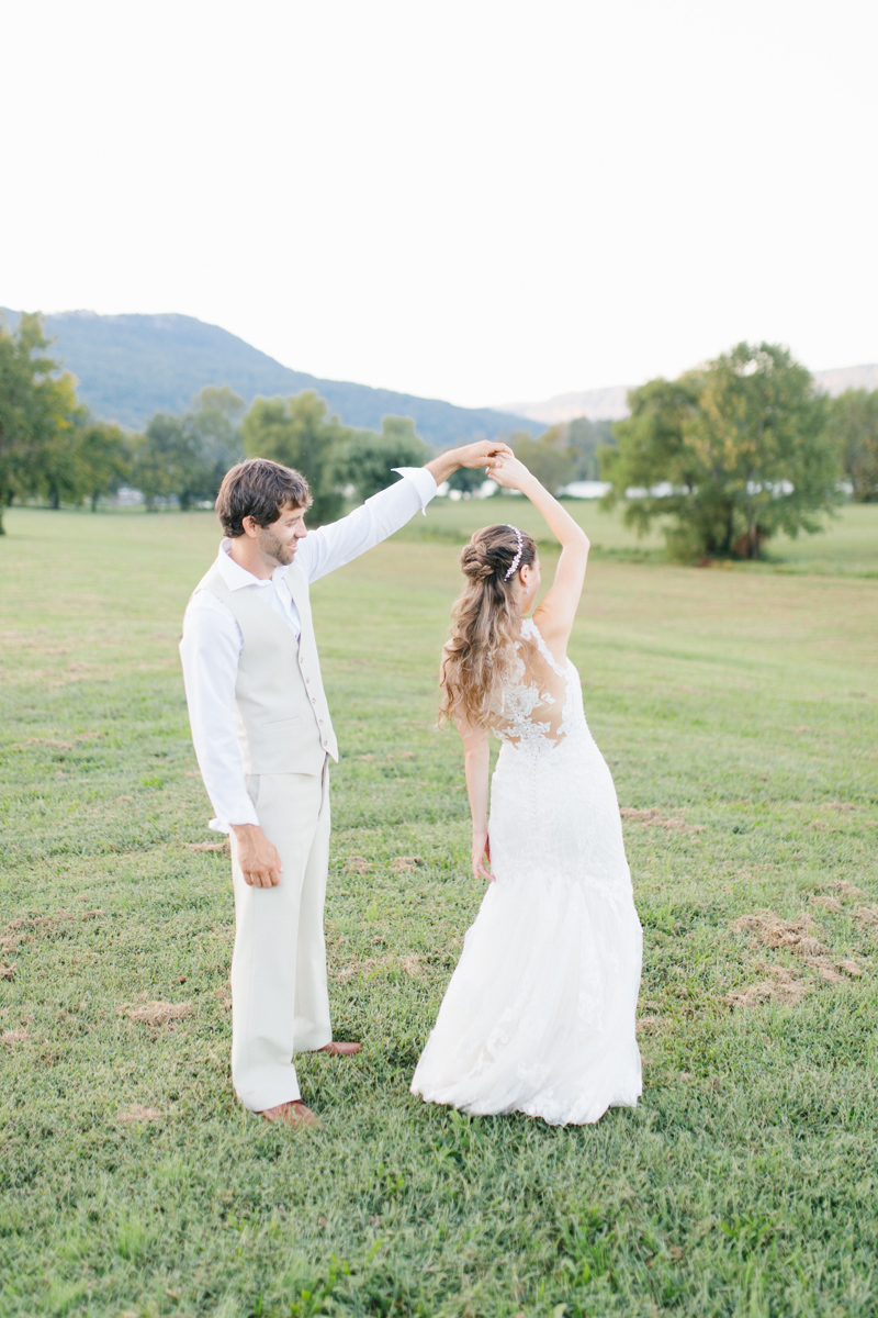Southern Wedding | Bride and Groom Sunset Portraits by the River | Green field sunset portraits |Tennessee River Place Wedding Chattanooga TN | Emma Rose Company | Wedding in the South | VSCO | Southern Bride-7.jpg