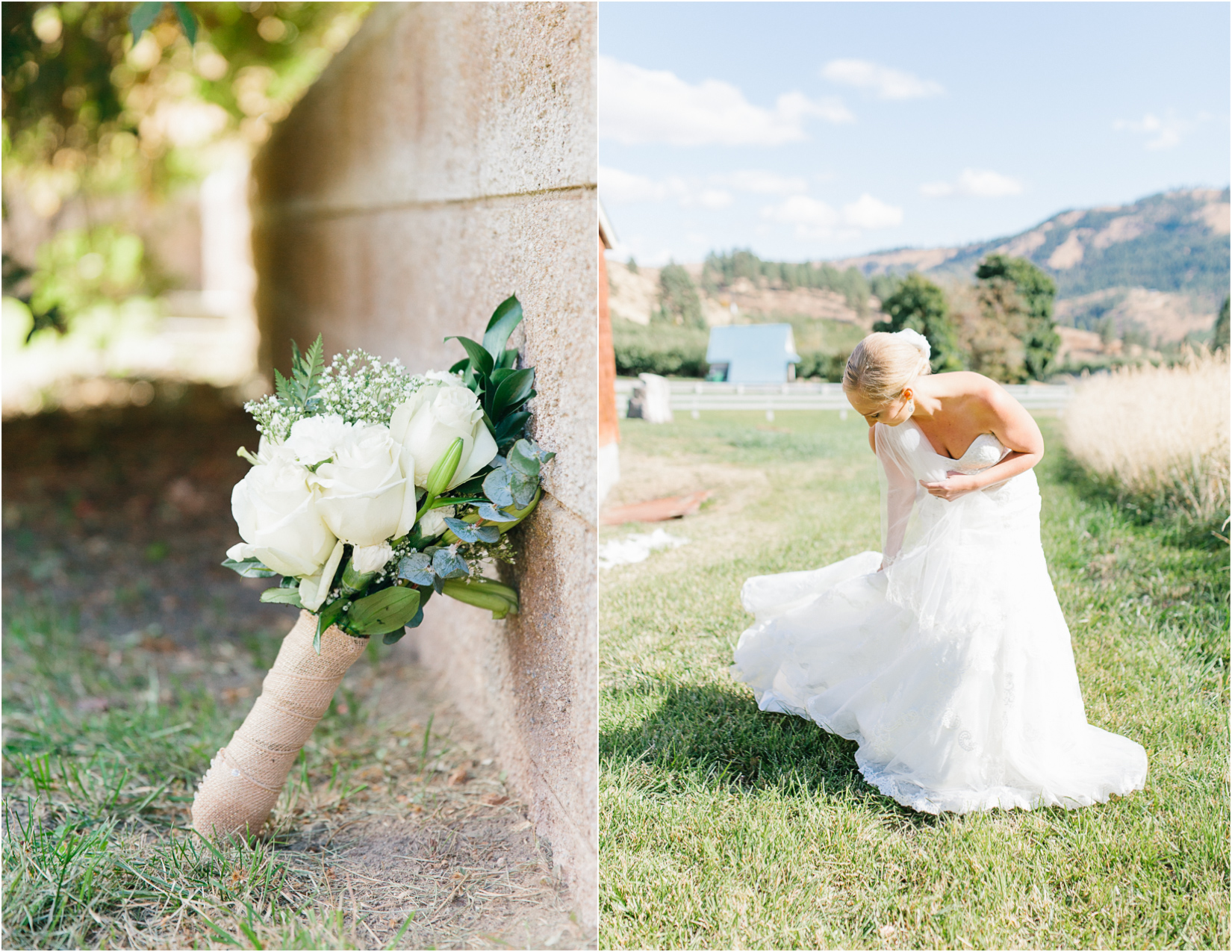 Hampton Hideaway Wedding Wenatchee, Washington | Wedding Details | Custom Wedding Day Hanger | Simple Greenery Wedding Bouquet.jpg