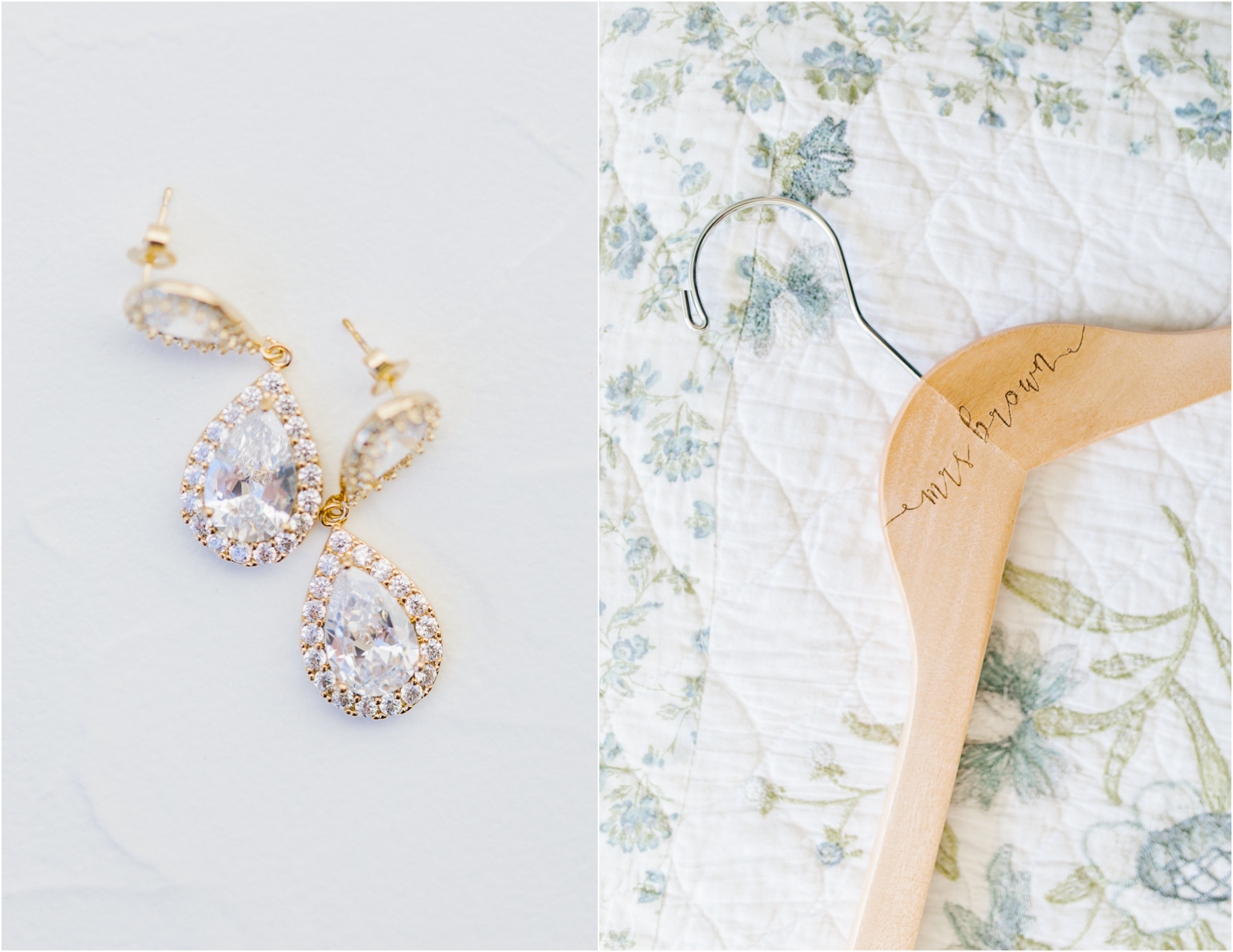 Hampton Hideaway Wedding Wenatchee, Washington | Wedding Details | Custom Wedding Day Hanger | Wedding Day Earrings.jpg