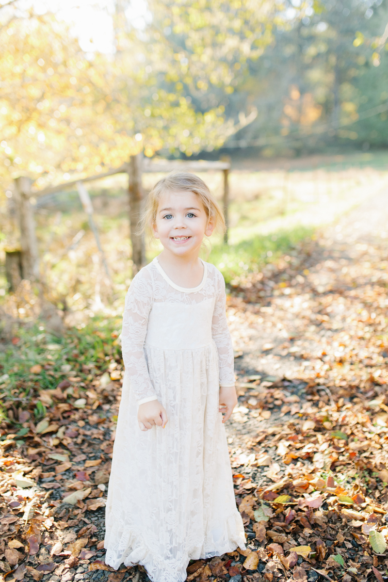The most perfect fall photo shoot with toddler girl | What to wear to family pictures | Toddler girl in lace dress in woods and fields photo shoot | VSCO | Emma Rose Company | Toddler Outfit Inspiration | Long Lace Dress on Little Girl-25.jpg