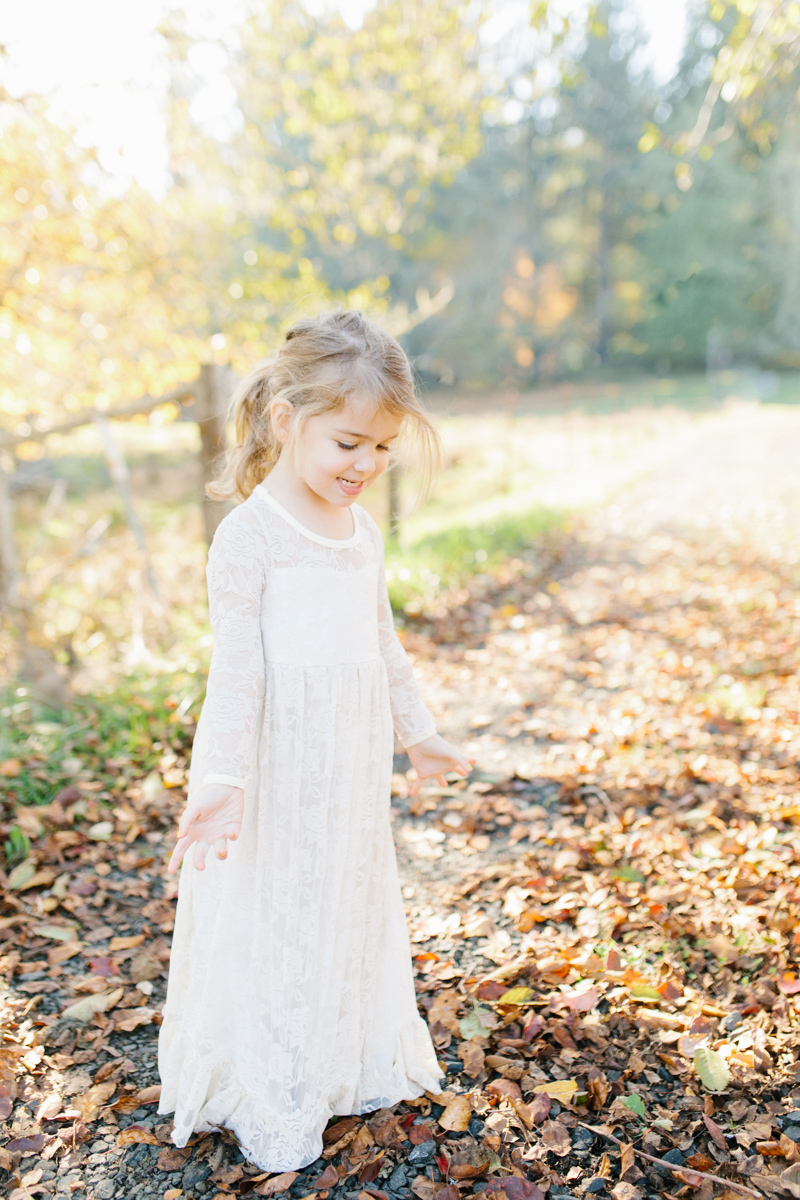 The most perfect fall photo shoot with toddler girl | What to wear to family pictures | Toddler girl in lace dress in woods and fields photo shoot | VSCO | Emma Rose Company | Toddler Outfit Inspiration | Long Lace Dress on Little Girl-26.jpg
